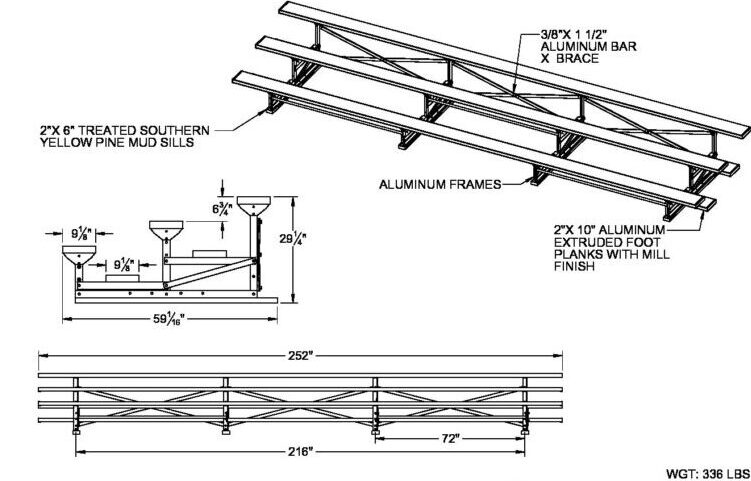 3 Row Bleachers | 21′ Length