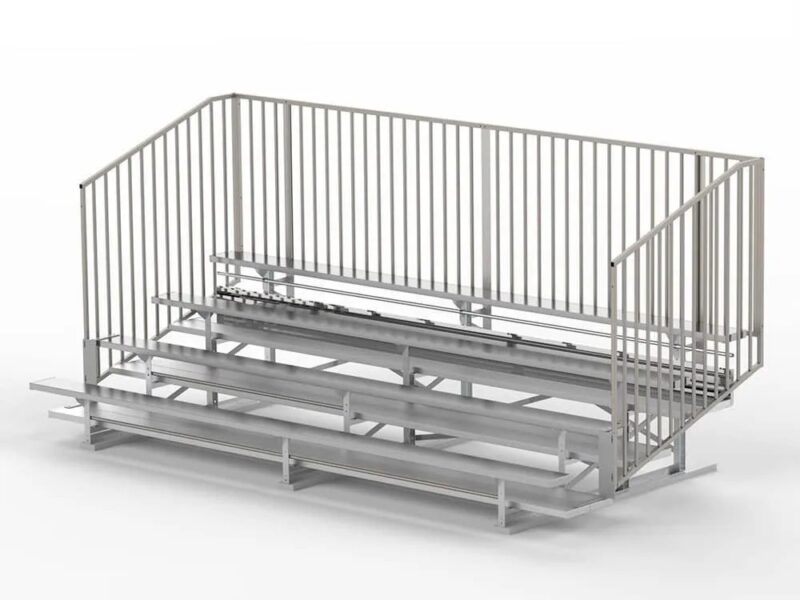 4 Row Bleachers | 15′ Length with guard rail