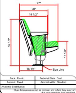 Dimensions of auditorium seat