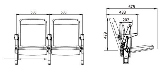 HS-SF-SWC Telescopic Seating Retractable Platforms Bleachers