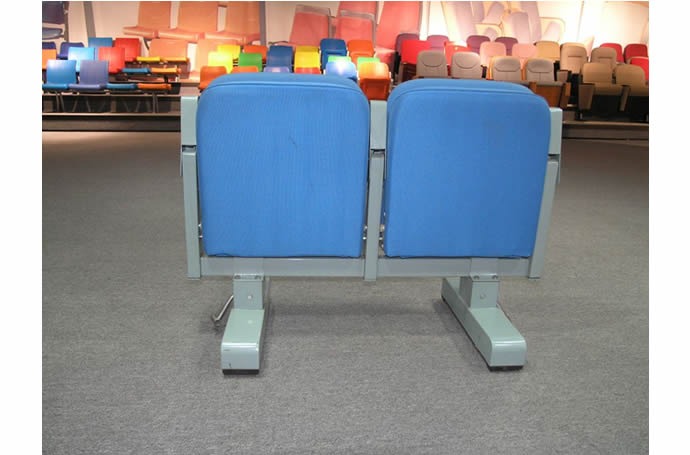 side view for blue top base chair