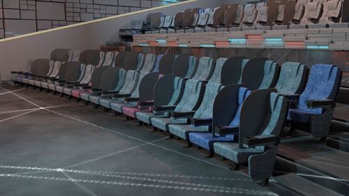 For social distancing, barriers and privacy dividers for theater, auditorium and stadium seating