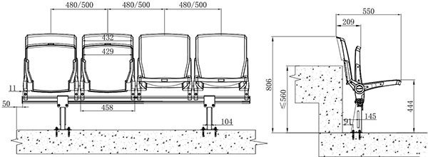 Telescopic Seating and Retractable Platforms and Bleachers