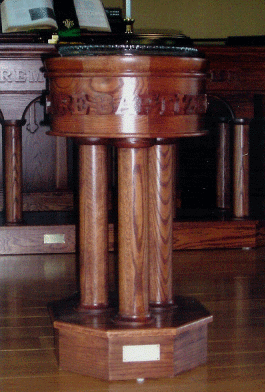 Wooden church pulpit