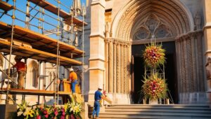 church renovation outside cathedral