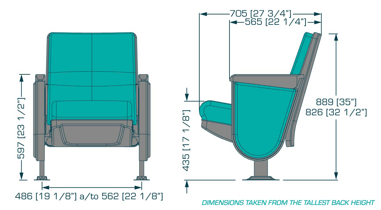 concert seat dimensions