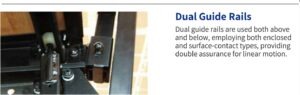 dual guide rails telescopic seating
