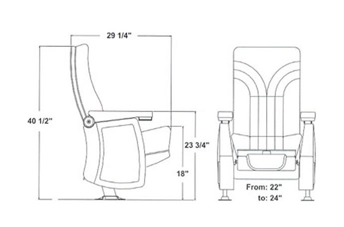 Grandview Rocker Theater Seat Specifications