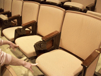 American Seating Creme auditorium seats