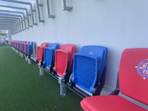rail- mounted stadium seats