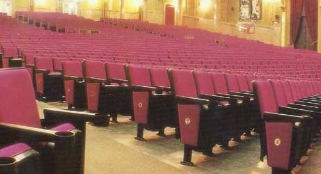 red colored concert theater seats